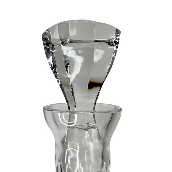 Decanter Crystal Cut Glass European MCM Starburst Diamond Pattern W/ Stopper 13" - Picture 9 of 16